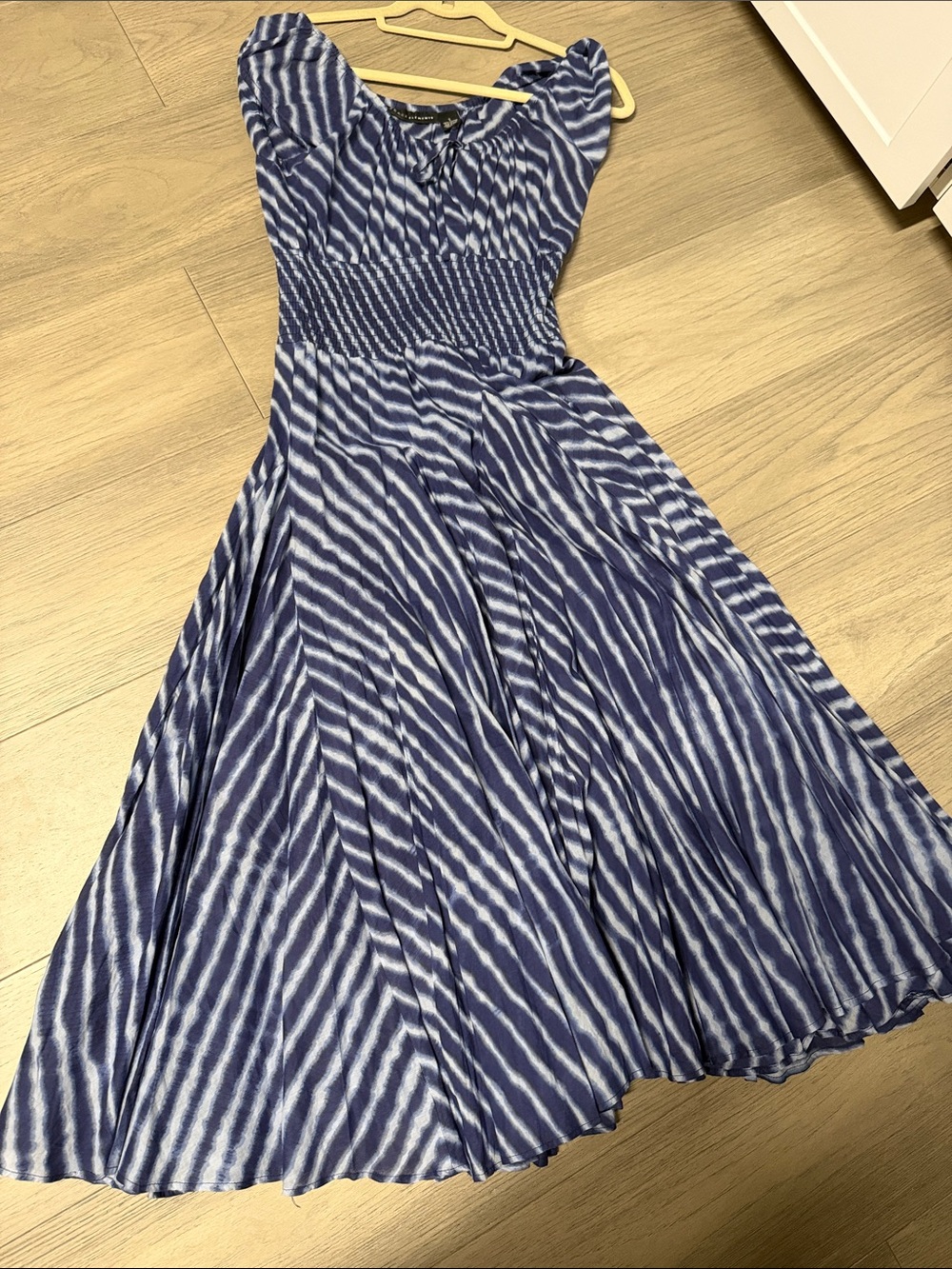 Grace Elements Navy and White Tie-Dye Maxi Dress
